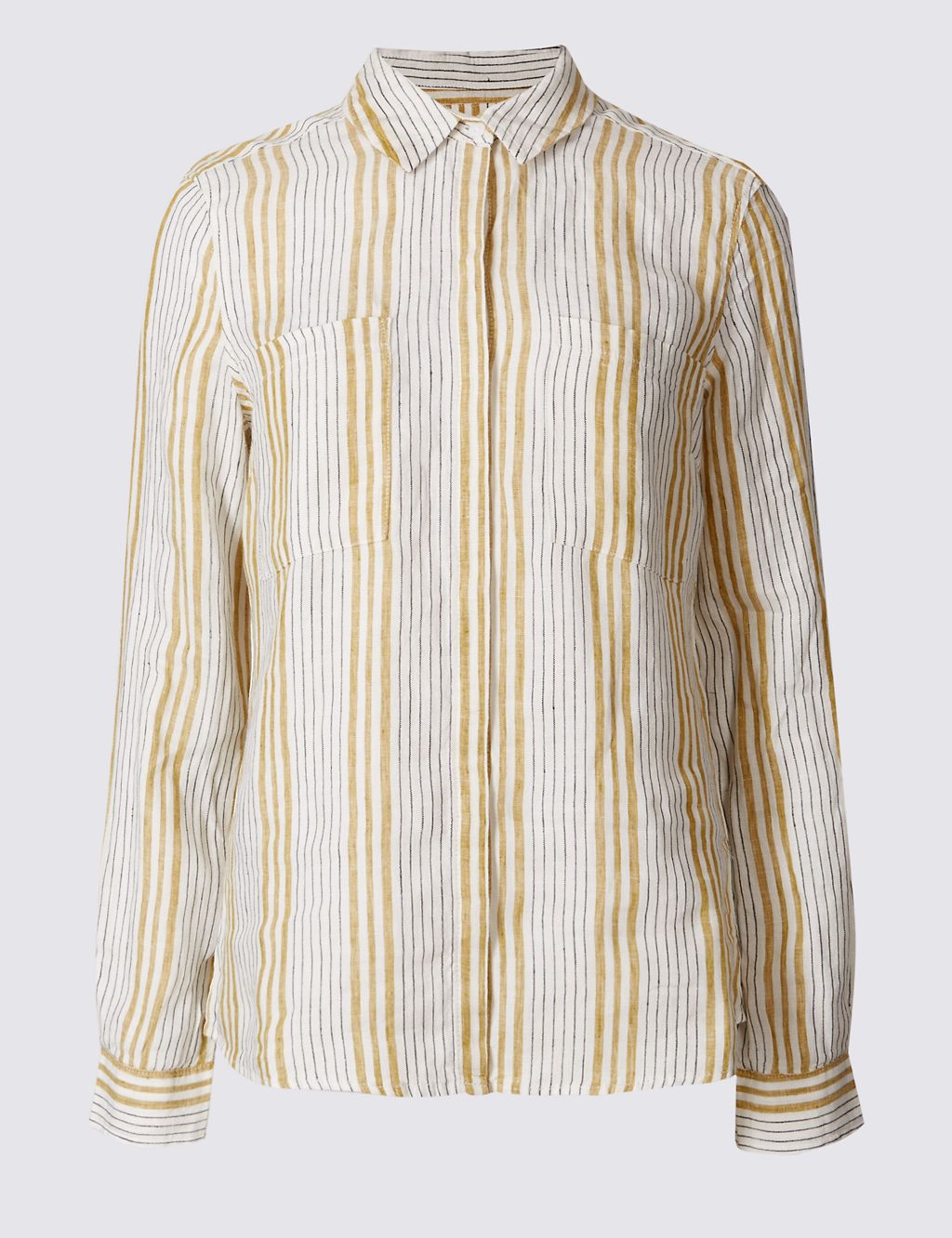 Pure Linen Striped Long Sleeve Shirt 1 of 4