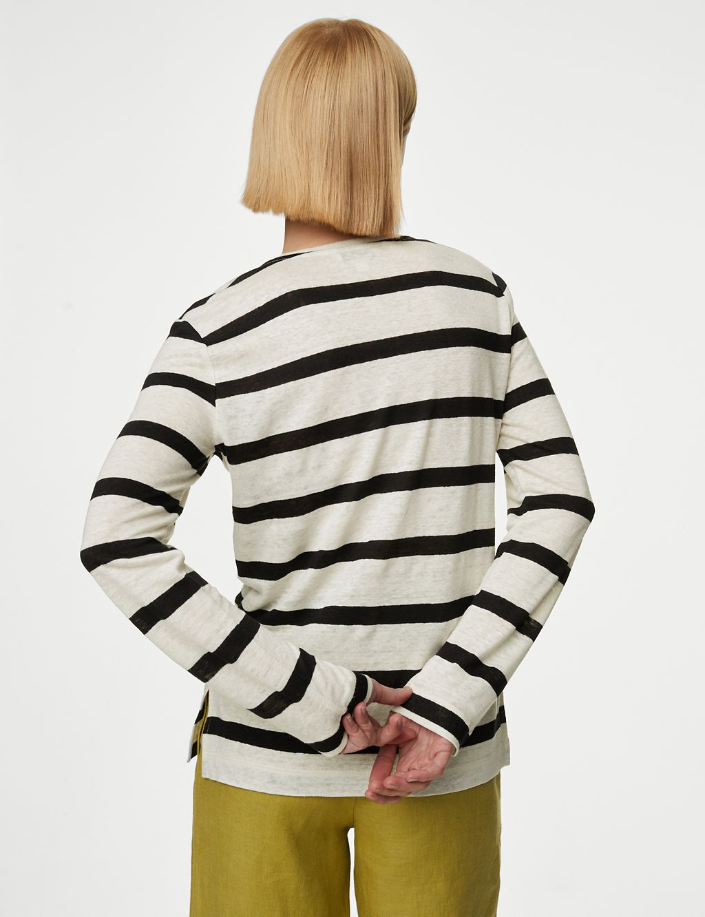 Pure Linen Striped Regular Fit Top 5 of 5