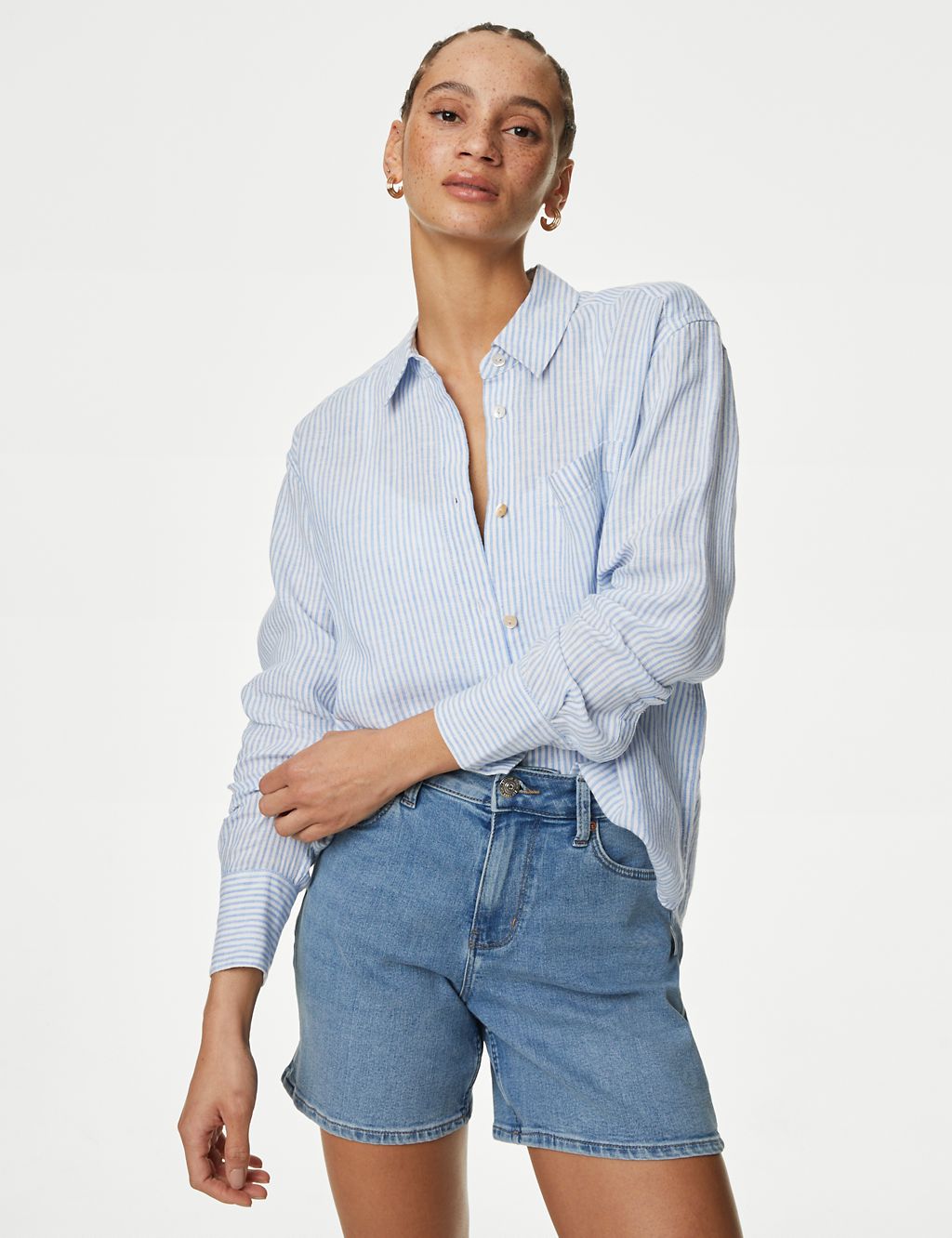 Pure Linen Striped Relaxed Shirt 2 of 5
