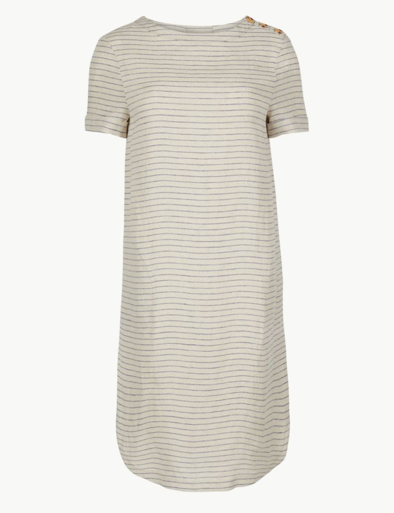 Pure Linen Striped Shift Dress | M&S Collection | M&S