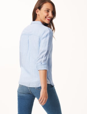 marks and spencer womens linen shirts