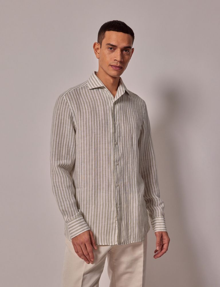 Pure Linen Striped Shirt 2 of 6