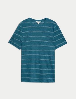 Pure Linen Striped T-Shirt Image 2 of 5
