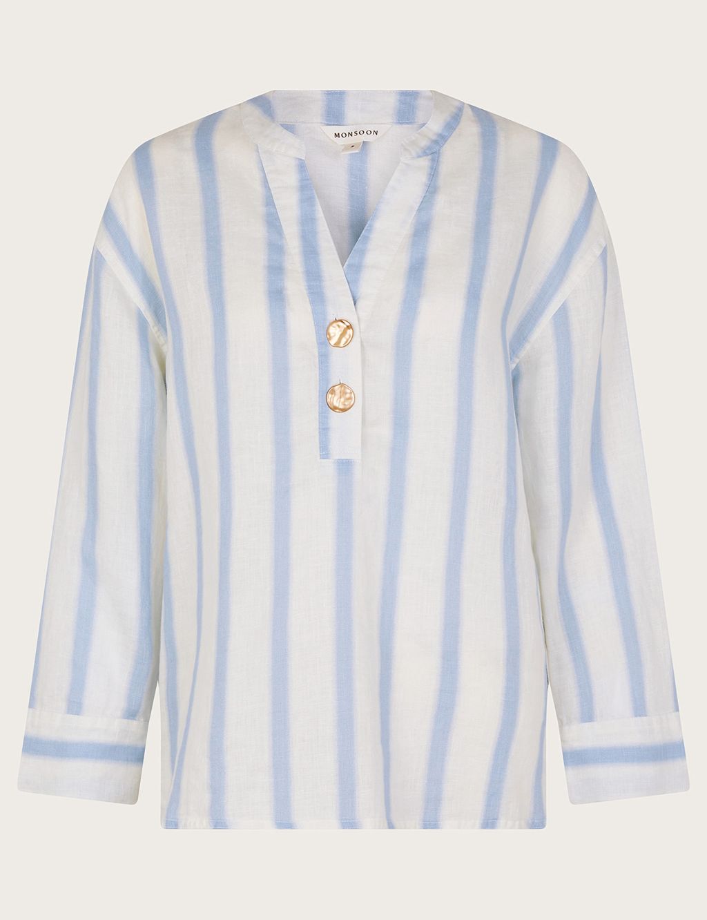 Pure Linen Striped T-Shirt 1 of 5