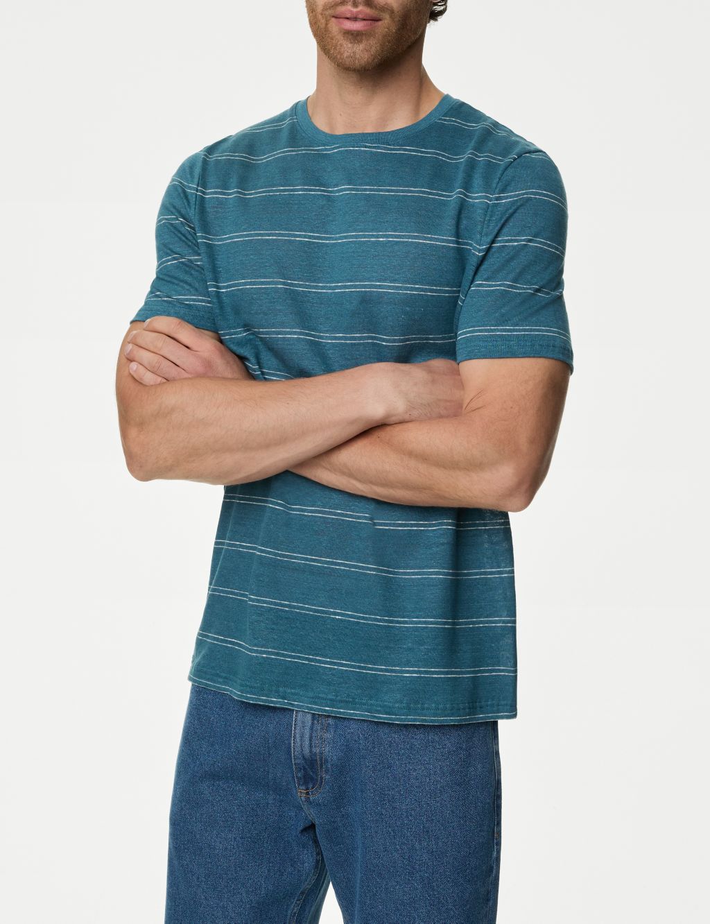 Pure Linen Striped T-Shirt 2 of 5