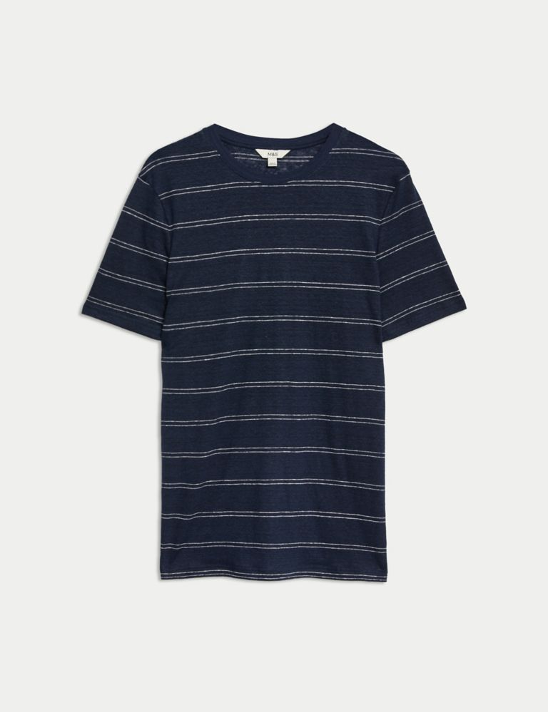 Pure Linen Striped T-Shirt 2 of 5