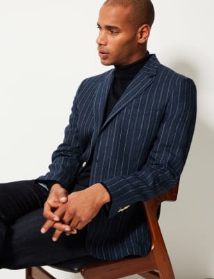 Men's striped clearance blazers