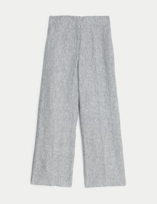 Pure Linen Striped Trousers Image 2 of 7