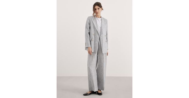 Pure Linen Striped Trousers 1 of 6