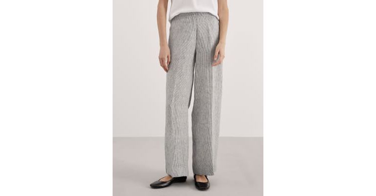Pure Linen Striped Trousers 4 of 6