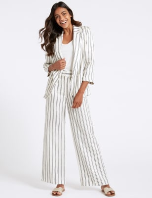 M and s striped trousers sale