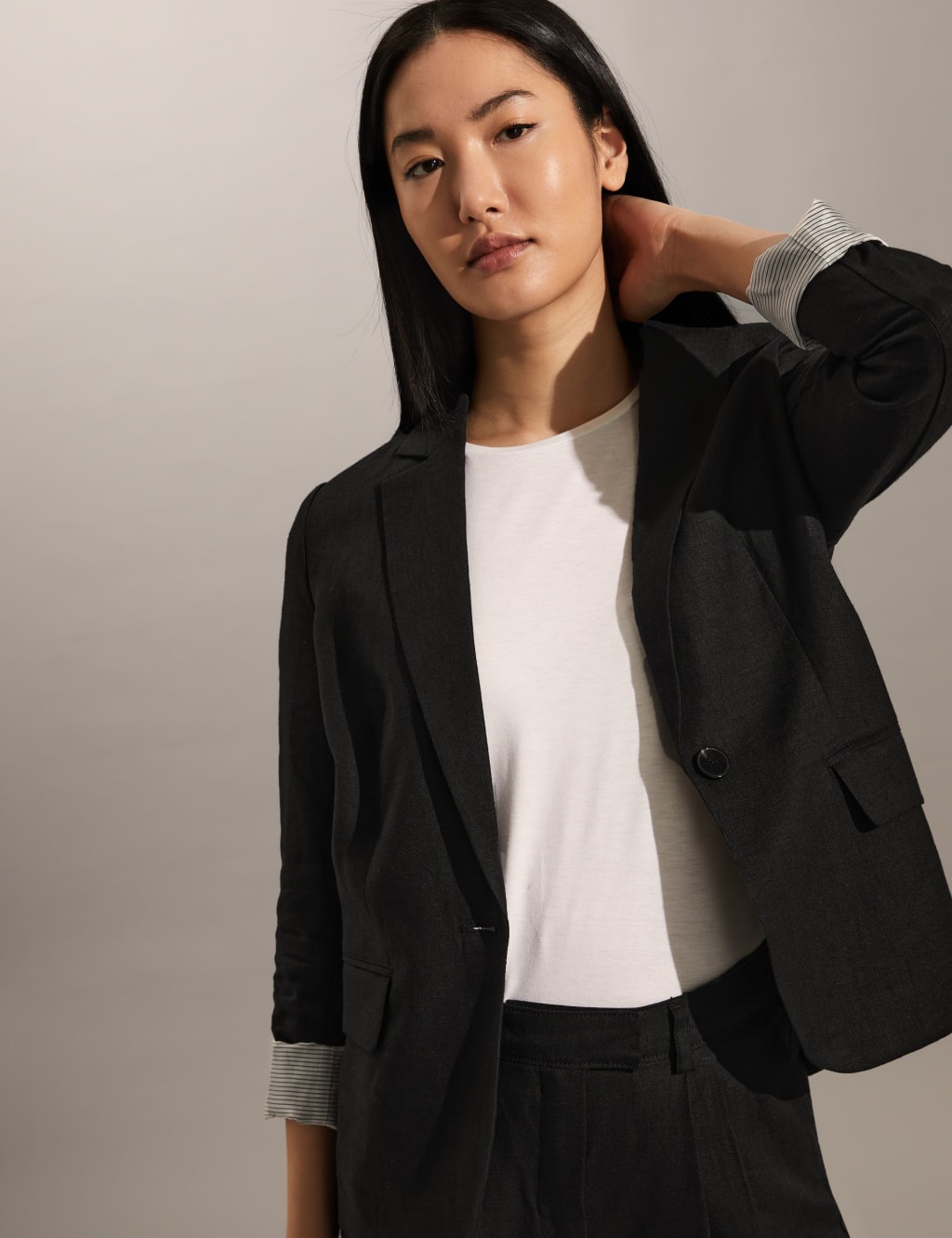 Pure Linen Tailored Blazer JAEGER M&S