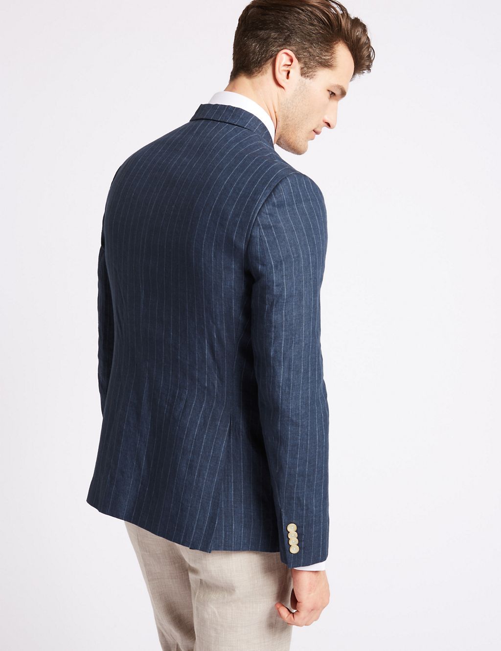 Pure Linen Tailored Fit Striped Jacket 7 of 8