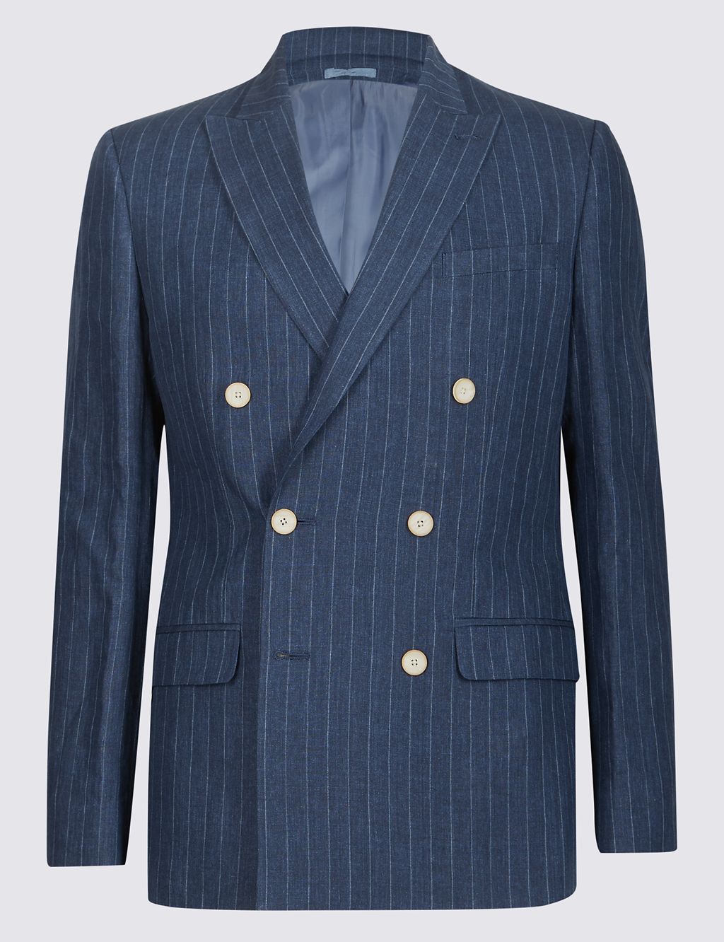 Pure Linen Tailored Fit Striped Jacket 1 of 8
