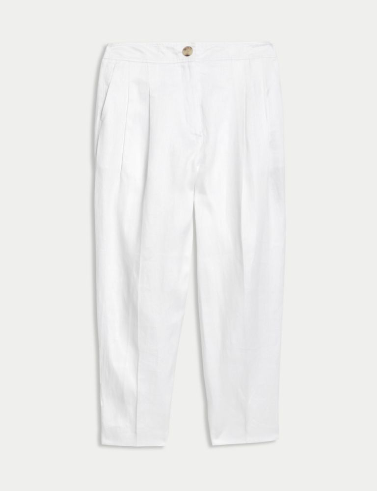 Pure Linen Tapered Ankle Grazer Trouser 3 of 7