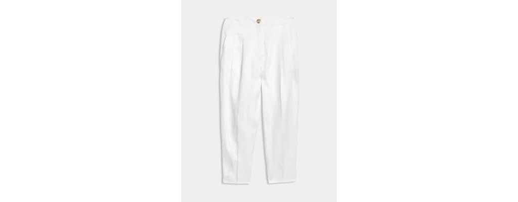 Pure Linen Tapered Ankle Grazer Trouser 1 of 7