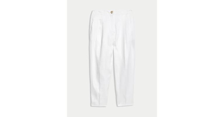 Pure Linen Tapered Ankle Grazer Trouser 3 of 7