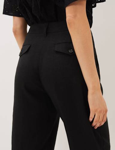 Pure Linen Tapered Cropped Trousers 6 of 6