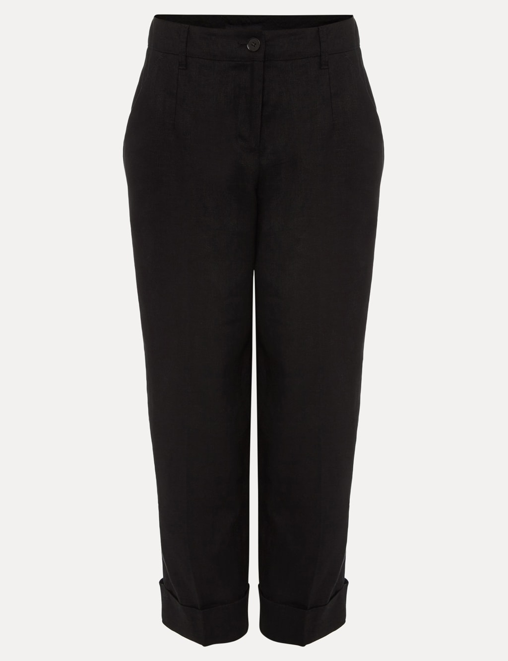 Pure Linen Tapered Cropped Trousers 1 of 6