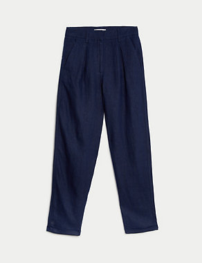 Pure Linen Tapered Trousers Image 2 of 6