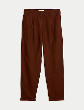 Pure Linen Tapered Trousers Image 2 of 5