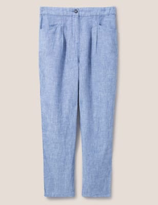 Pure Linen Tapered Trousers Image 2 of 6
