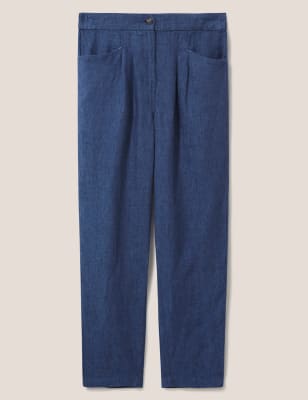 Pure Linen Tapered Trousers Image 2 of 6
