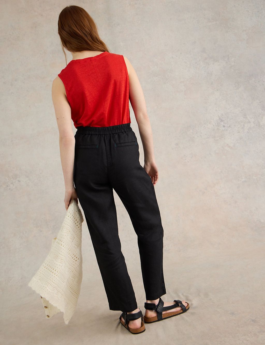 Pure Linen Tapered Trousers 2 of 5