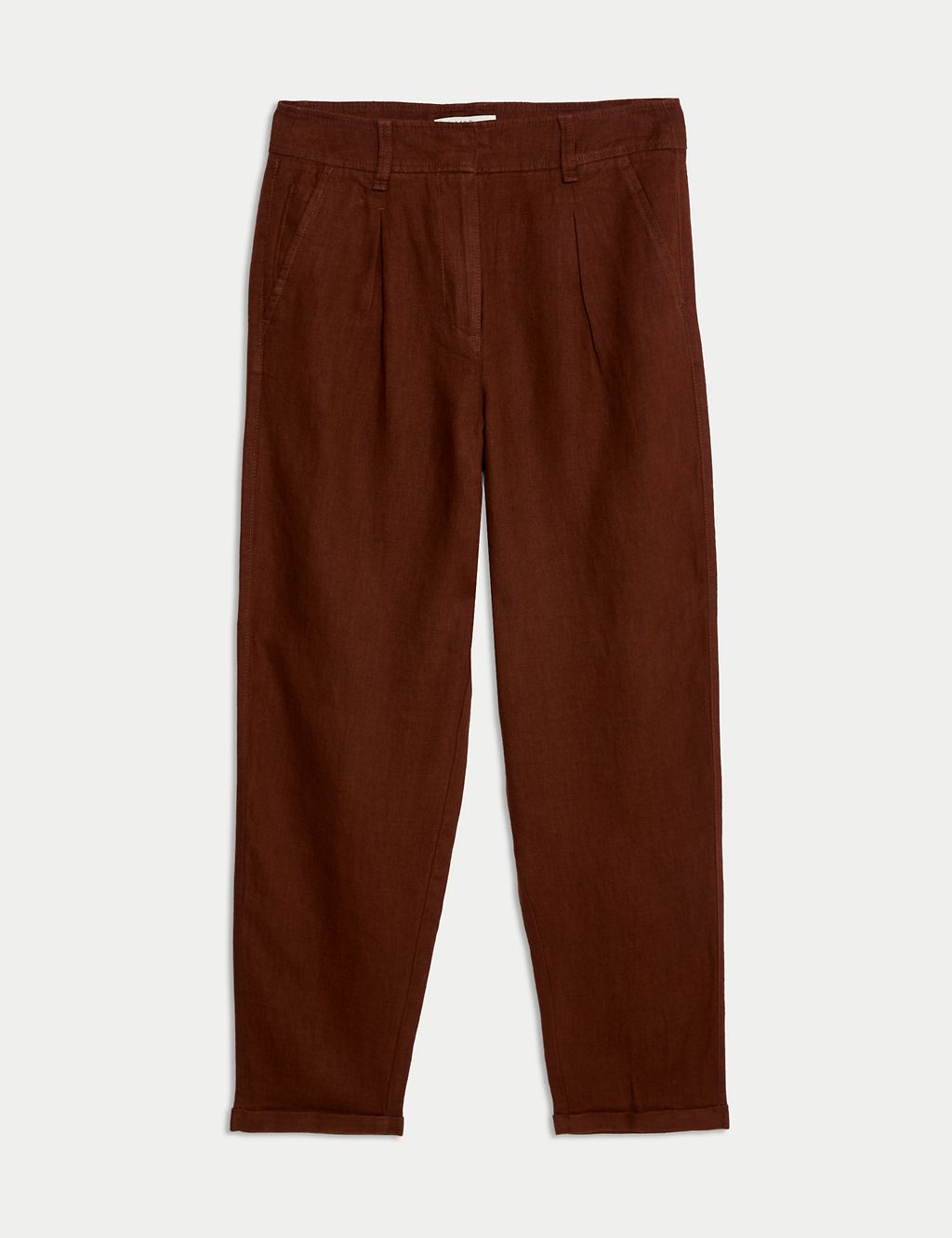 Pure Linen Tapered Trousers 1 of 5