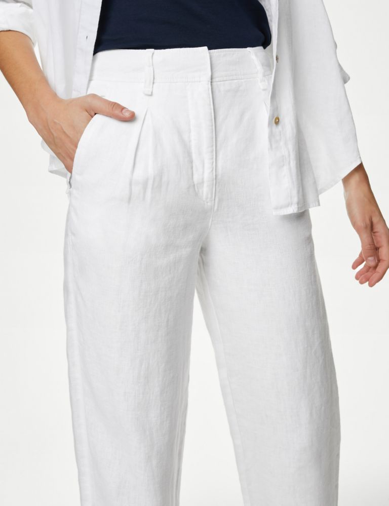 Pure Linen Tapered Trousers 4 of 5