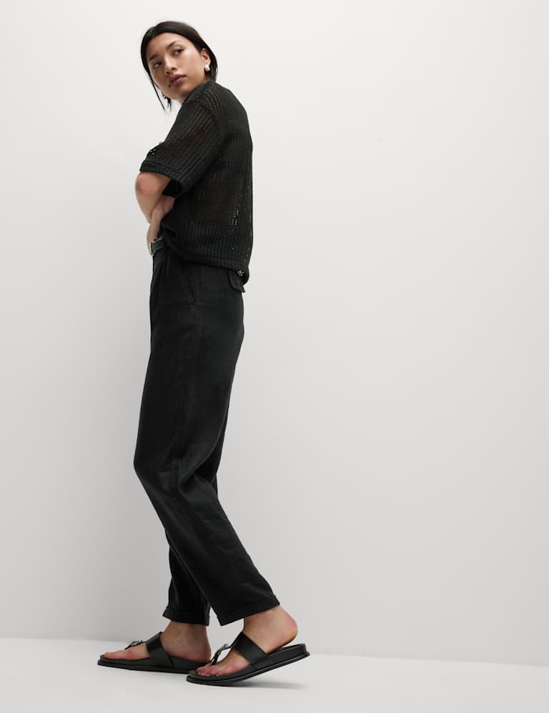 Pure Linen Tapered Trousers, M&S Collection