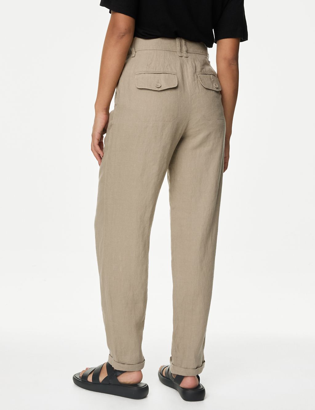 Pure Linen Tapered Trousers 6 of 6