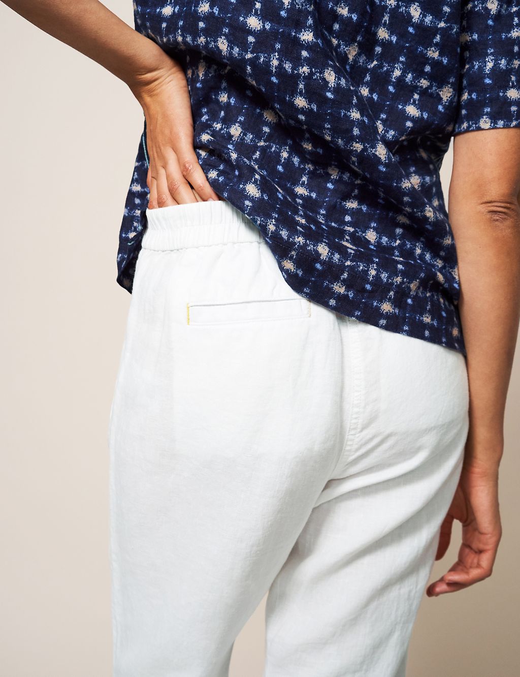 Pure Linen Tapered Trousers 4 of 6