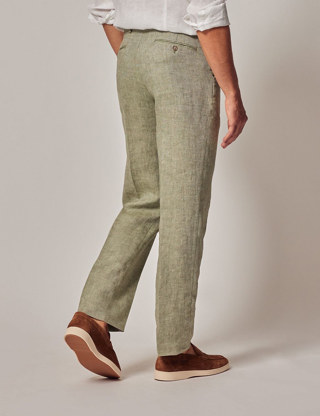 Pure Linen Textured Suit Trousers 2 of 4