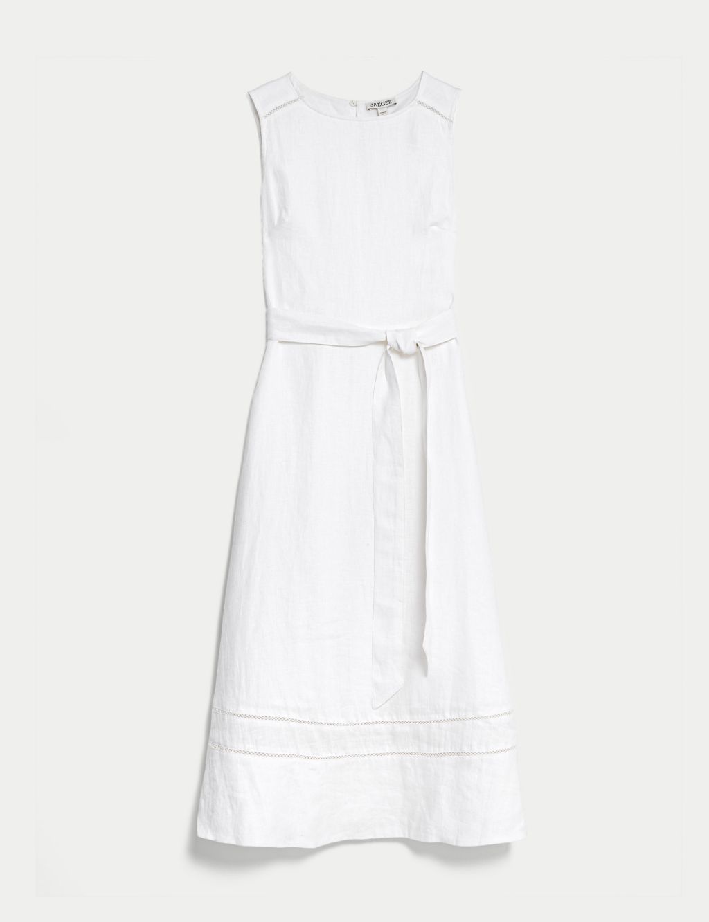 Pure Linen Tie Waist Midi Skater Dress | JAEGER | M&S