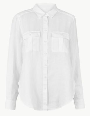 Pure Linen Utility Shirt Image 2 of 5