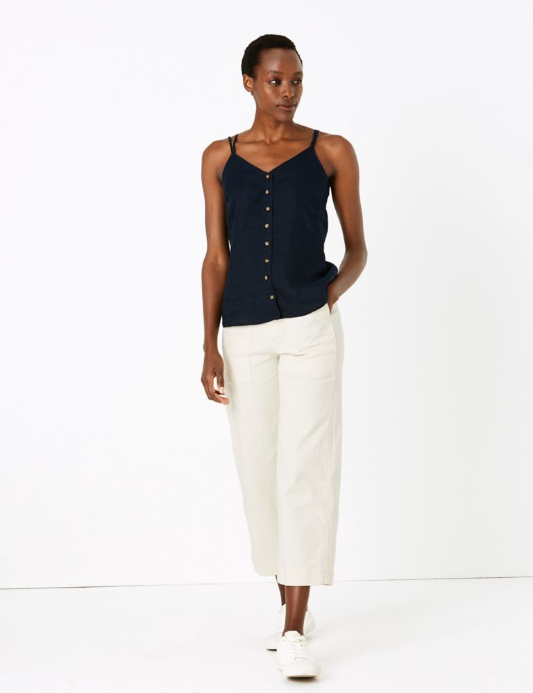 Pure Linen V-Neck Camisole Top 3 of 4