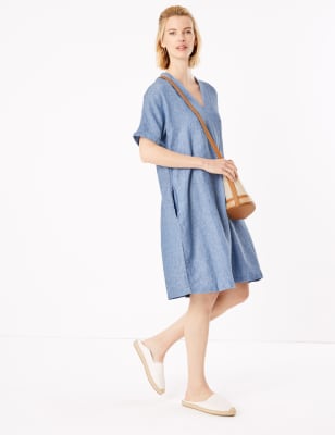 marks and spencer linen dress