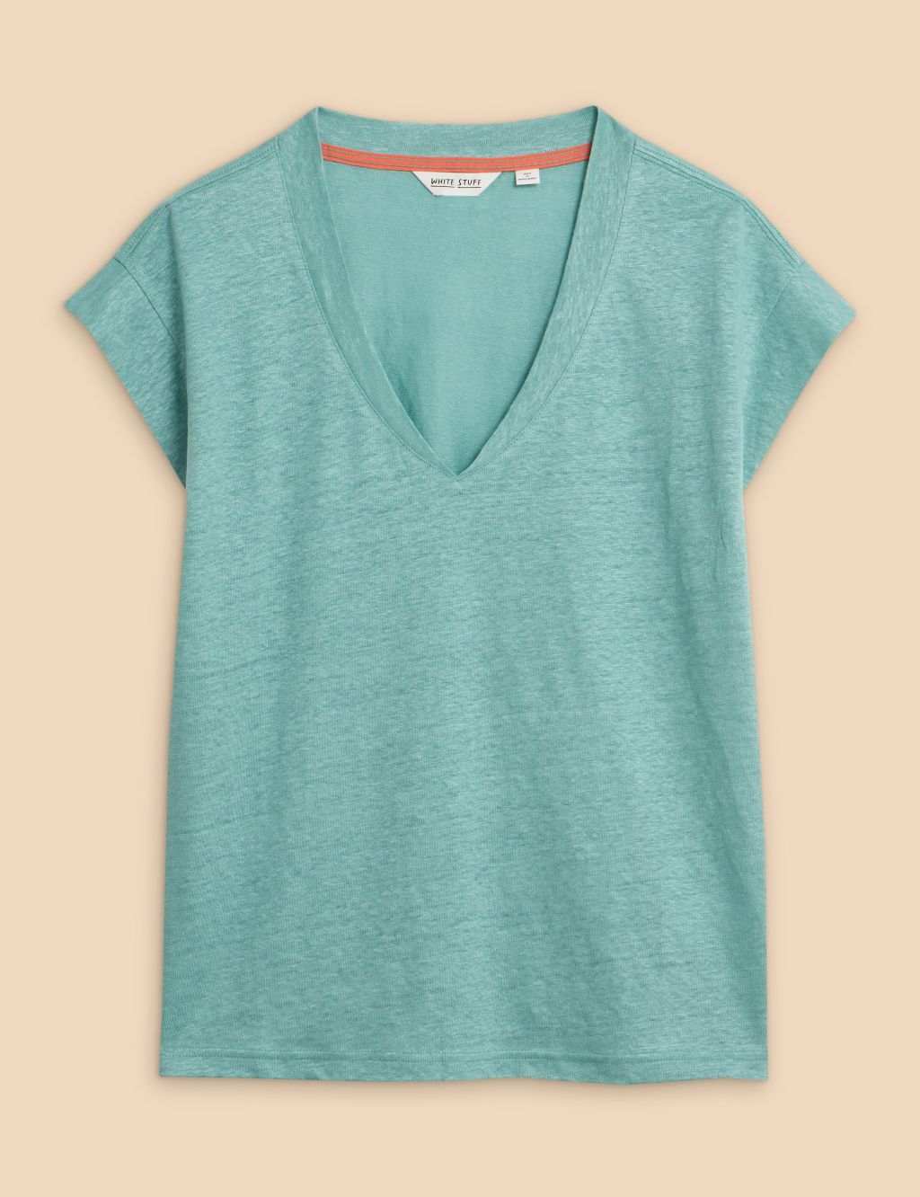 Pure Linen V-Neck T-Shirt 1 of 4