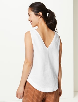 Linen Vest Woman, Linen White Vest Top, Linen Tank Top, Linen