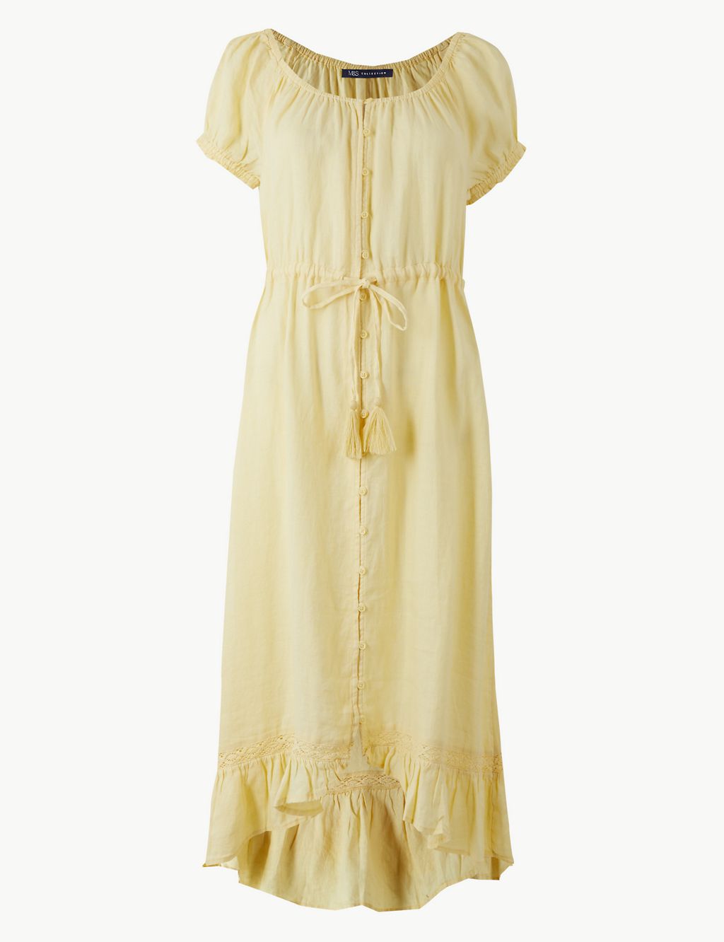 Pure Linen Waisted Midi Dress 1 of 4