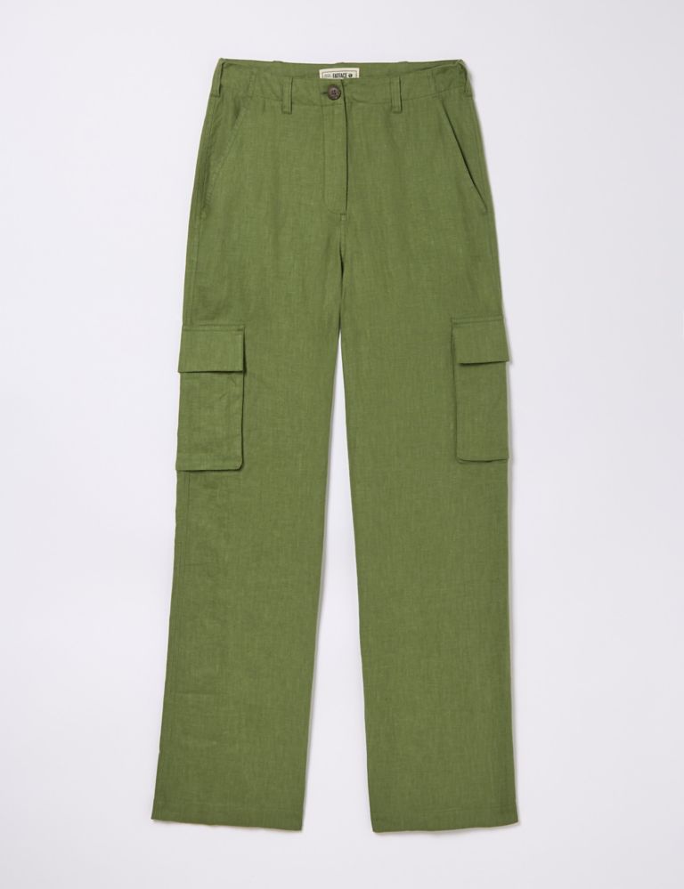 Pure Linen Wide Leg Cargo Trousers 2 of 5