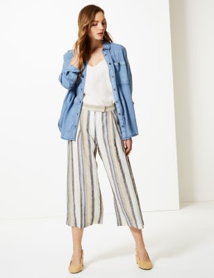 Marks and spencer wide leg cropped trousers sale