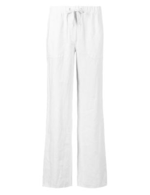 Pure Linen Wide Leg Trousers | M&S Collection | M&S