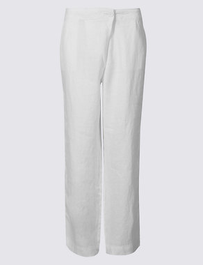 Pure Linen Wide Leg Trousers Image 2 of 6
