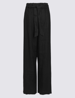 Pure Linen Wide Leg Trousers