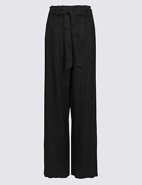 Pure Linen Wide Leg Trousers Image 2 of 7