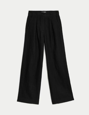 Pure Linen Wide Leg Trousers Image 2 of 6