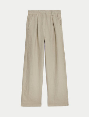 Pure Linen Wide Leg Trousers Image 2 of 5