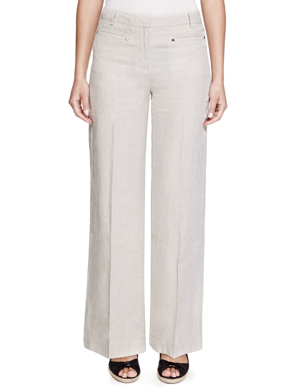 Pure Linen Wide Leg Trousers 3 of 5